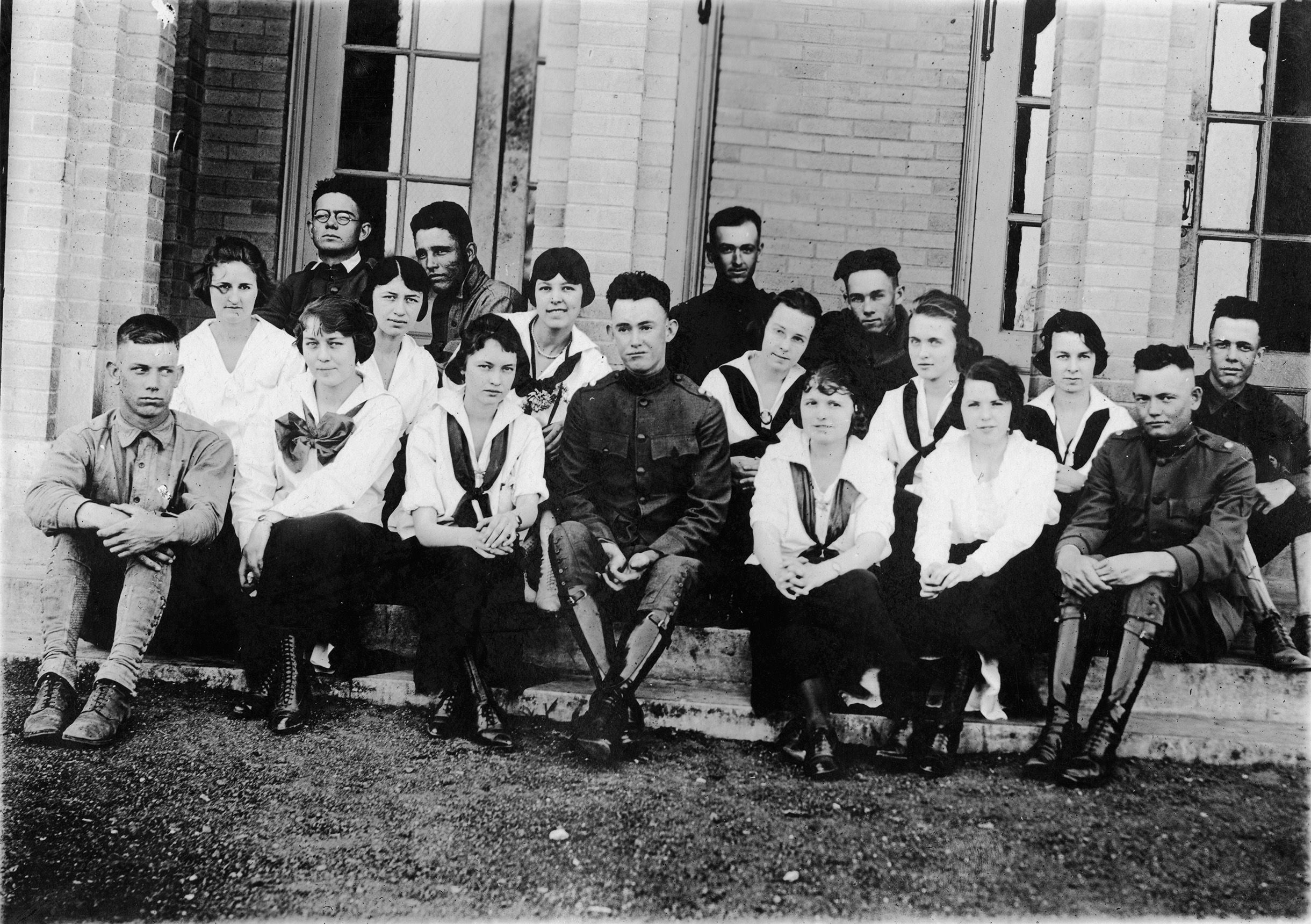Group of male and female students at Grubbs Vocational College