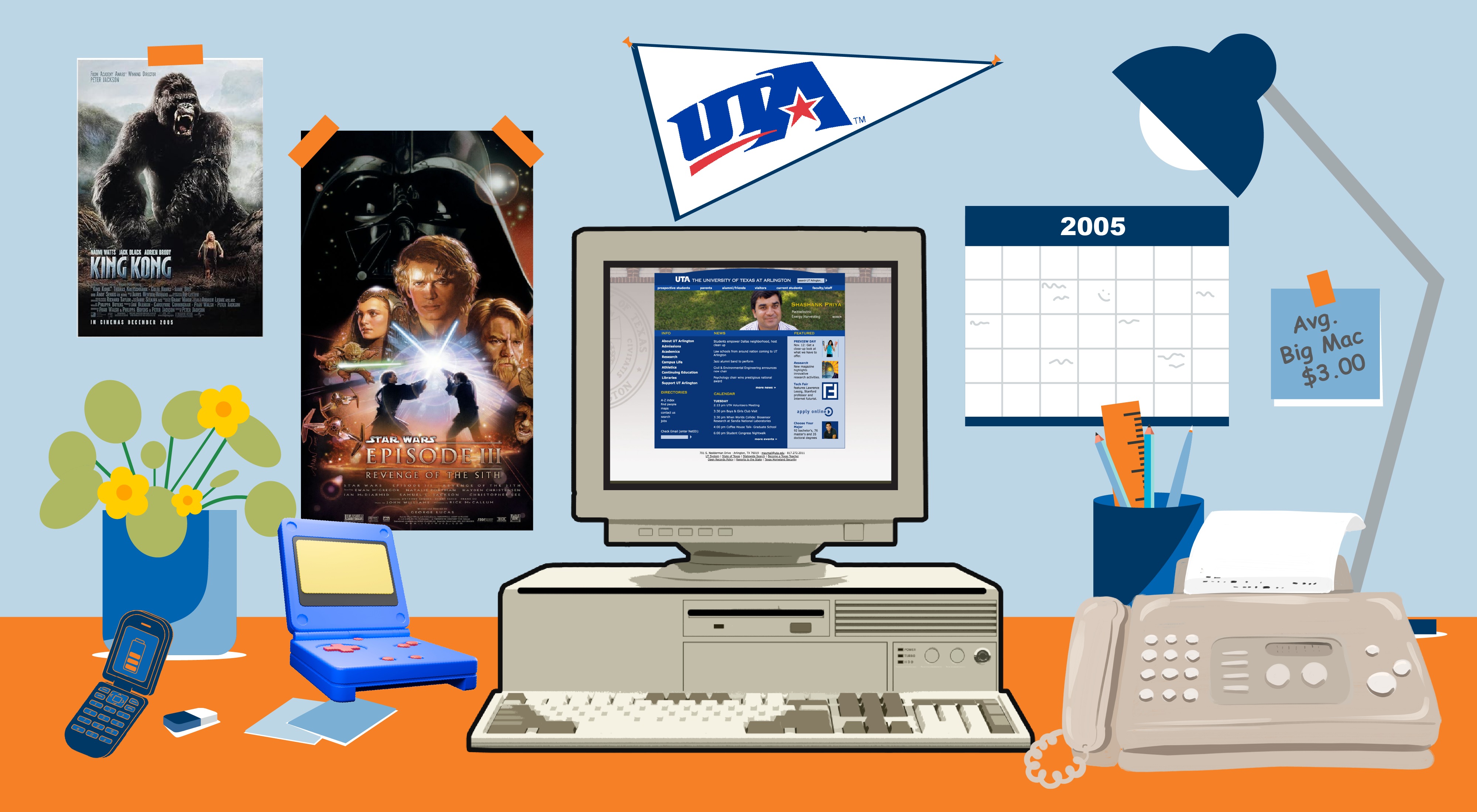 Illustrated desk in 2005